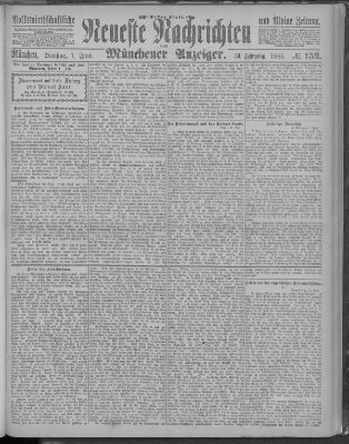 Neueste Nachrichten und Münchener Anzeiger (Münchner neueste Nachrichten) Dienstag 1. Juni 1886