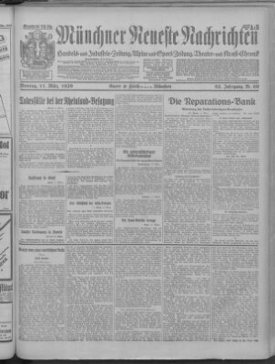 Münchner neueste Nachrichten Montag 11. März 1929