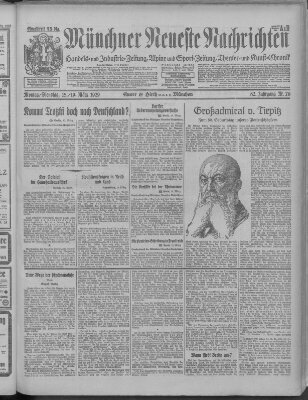 Münchner neueste Nachrichten Dienstag 19. März 1929