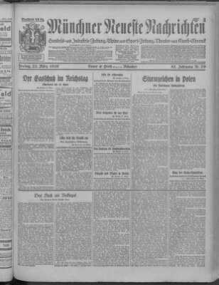 Münchner neueste Nachrichten Freitag 22. März 1929