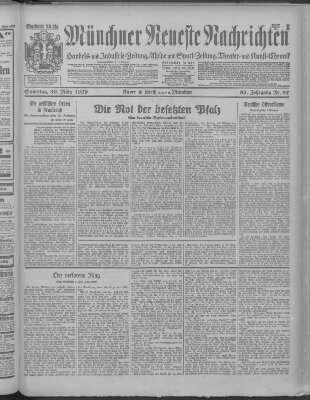 Münchner neueste Nachrichten Samstag 30. März 1929