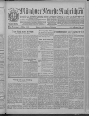 Münchner neueste Nachrichten Sonntag 31. März 1929