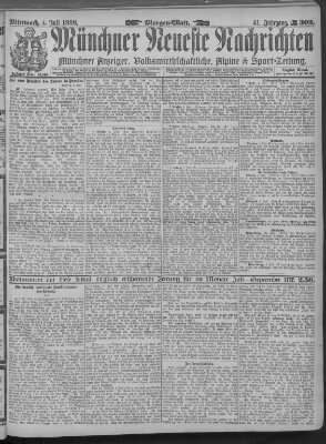 Münchner neueste Nachrichten Mittwoch 4. Juli 1888