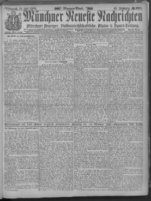 Münchner neueste Nachrichten Mittwoch 18. Juli 1888