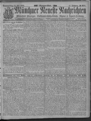 Münchner neueste Nachrichten Donnerstag 19. Juli 1888