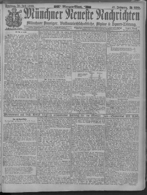 Münchner neueste Nachrichten Freitag 20. Juli 1888