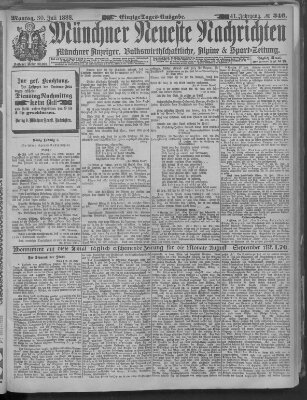 Münchner neueste Nachrichten Montag 30. Juli 1888