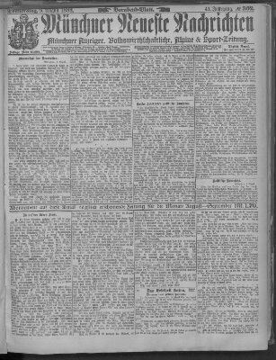 Münchner neueste Nachrichten Donnerstag 9. August 1888