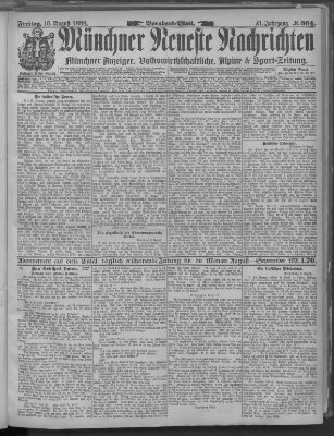 Münchner neueste Nachrichten Freitag 10. August 1888