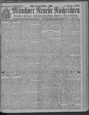 Münchner neueste Nachrichten Donnerstag 30. August 1888