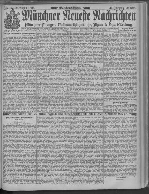 Münchner neueste Nachrichten Freitag 31. August 1888