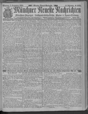 Münchner neueste Nachrichten Montag 3. September 1888