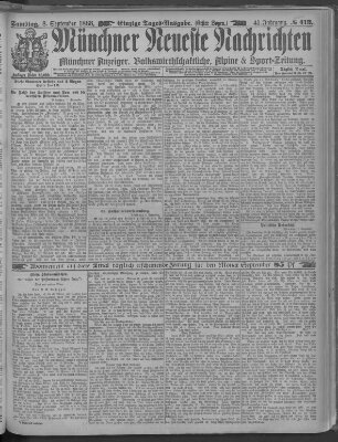 Münchner neueste Nachrichten Samstag 8. September 1888