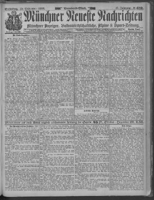 Münchner neueste Nachrichten Dienstag 25. September 1888