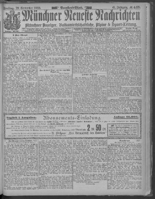 Münchner neueste Nachrichten Freitag 28. September 1888