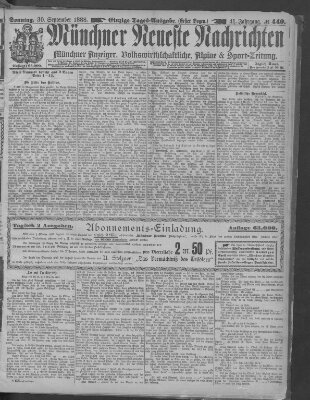 Münchner neueste Nachrichten Sonntag 30. September 1888