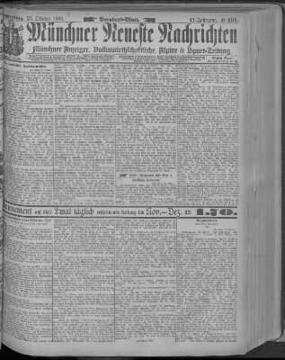 Münchner neueste Nachrichten Donnerstag 25. Oktober 1888