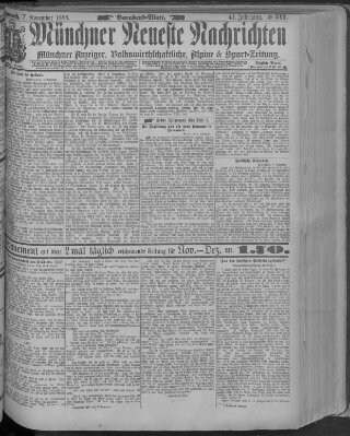 Münchner neueste Nachrichten Mittwoch 7. November 1888