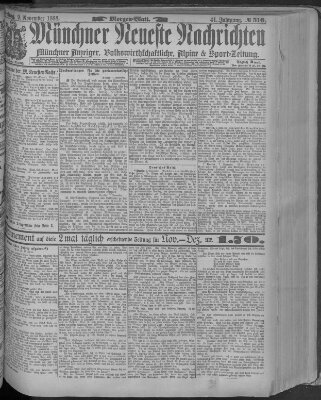 Münchner neueste Nachrichten Freitag 9. November 1888