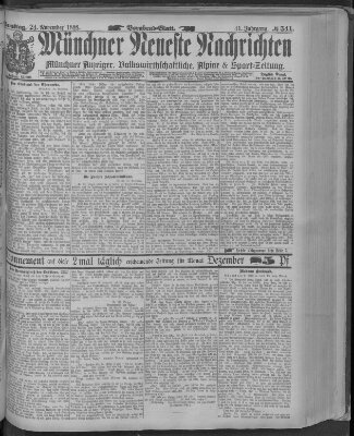 Münchner neueste Nachrichten Samstag 24. November 1888