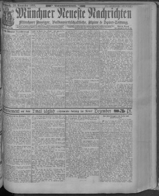 Münchner neueste Nachrichten Mittwoch 28. November 1888