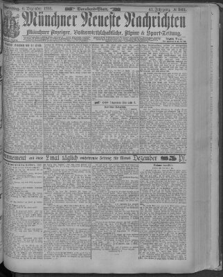 Münchner neueste Nachrichten Donnerstag 6. Dezember 1888