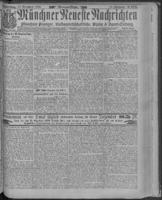 Münchner neueste Nachrichten Donnerstag 13. Dezember 1888