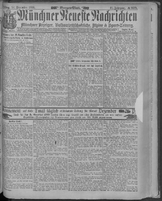 Münchner neueste Nachrichten Freitag 14. Dezember 1888