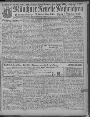 Münchner neueste Nachrichten Sonntag 30. Dezember 1888