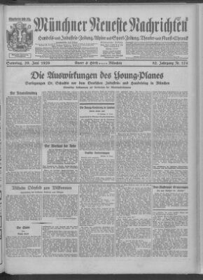 Münchner neueste Nachrichten Samstag 29. Juni 1929