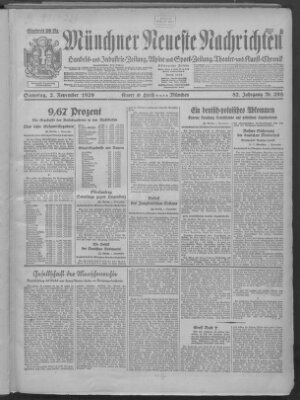 Münchner neueste Nachrichten Samstag 2. November 1929