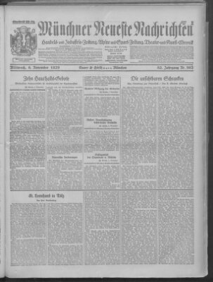 Münchner neueste Nachrichten Mittwoch 6. November 1929