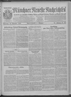 Münchner neueste Nachrichten Dienstag 26. November 1929