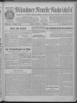 Münchner neueste Nachrichten Samstag 3. August 1929