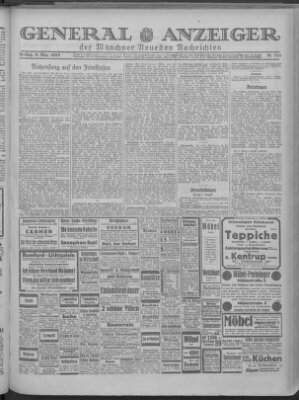 Münchner neueste Nachrichten Freitag 9. August 1929