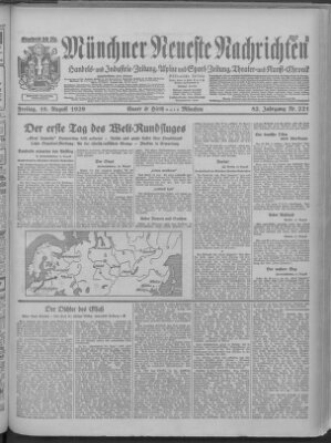 Münchner neueste Nachrichten Freitag 16. August 1929