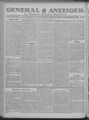 Münchner neueste Nachrichten Freitag 16. August 1929