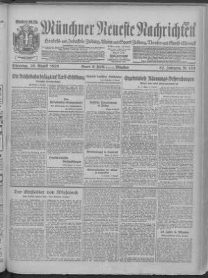 Münchner neueste Nachrichten Dienstag 20. August 1929