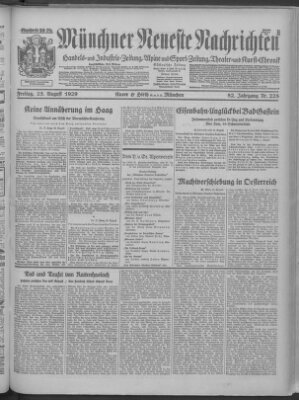 Münchner neueste Nachrichten Freitag 23. August 1929