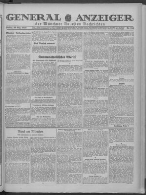 Münchner neueste Nachrichten Freitag 30. August 1929