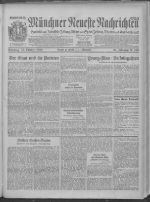 Münchner neueste Nachrichten Sonntag 20. Oktober 1929