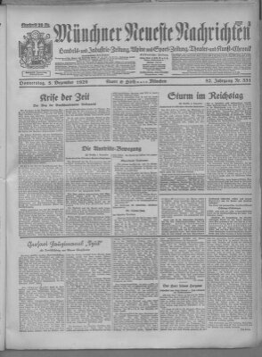 Münchner neueste Nachrichten Donnerstag 5. Dezember 1929