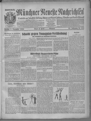 Münchner neueste Nachrichten Freitag 6. Dezember 1929