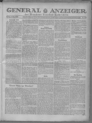 Münchner neueste Nachrichten Freitag 6. Dezember 1929