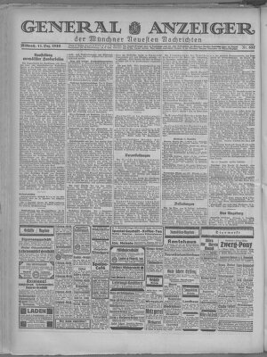 Münchner neueste Nachrichten Mittwoch 11. Dezember 1929