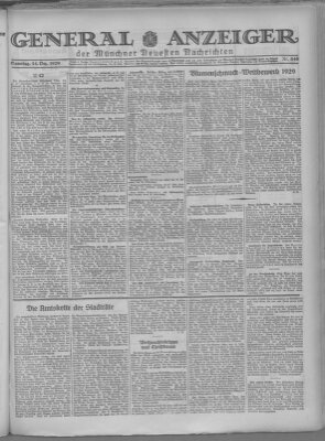 Münchner neueste Nachrichten Samstag 14. Dezember 1929