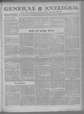 Münchner neueste Nachrichten Mittwoch 18. Dezember 1929