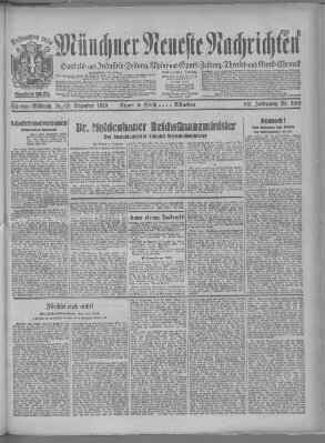 Münchner neueste Nachrichten Mittwoch 25. Dezember 1929