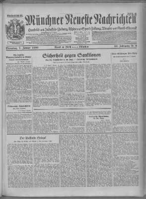 Münchner neueste Nachrichten Dienstag 7. Januar 1930