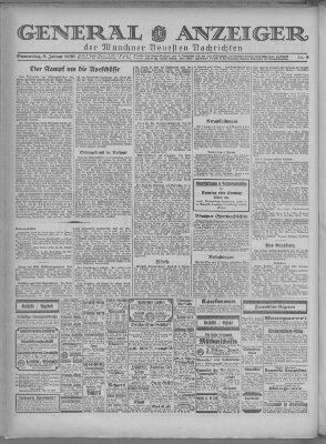 Münchner neueste Nachrichten Donnerstag 9. Januar 1930